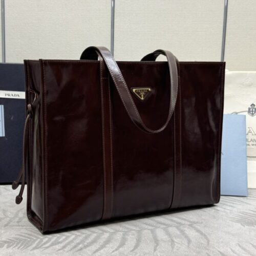 Alternative view of Prada  Antique Nappa  Tote Dark Brown
