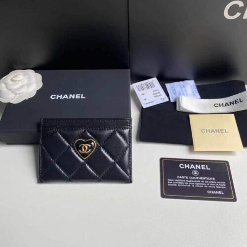 Chanel Flap Card Holder Heart