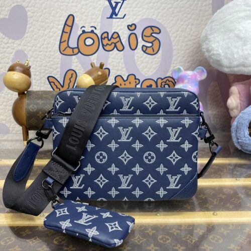 LV Trio Messenger Blue&White