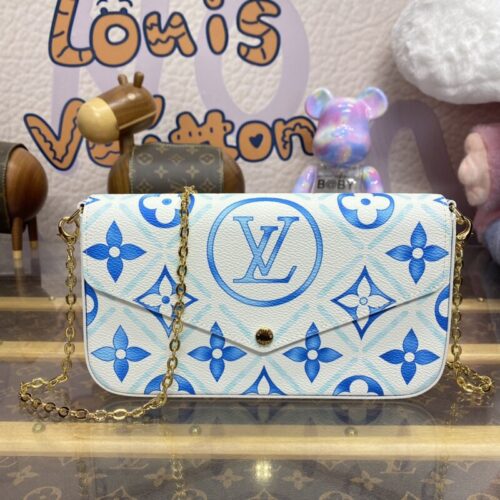 LV Félicie Pochette Blue Pink