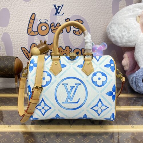 LV Speedy Bandouliere 25 Blue-White