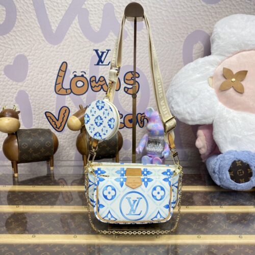 LV Multi Pochette Accessoires White Blue