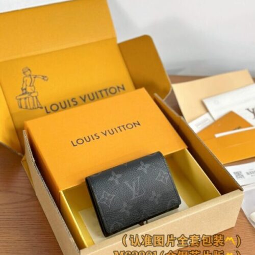 LV Envelope Card Holder Black