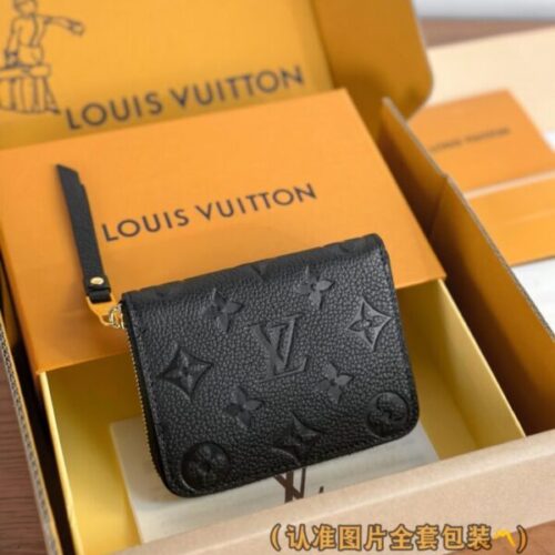 LV Zipper Coin Purse Black