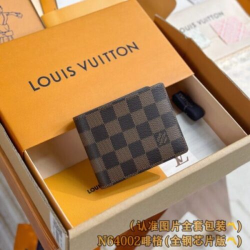 LV Slender Wallet Brown Grid