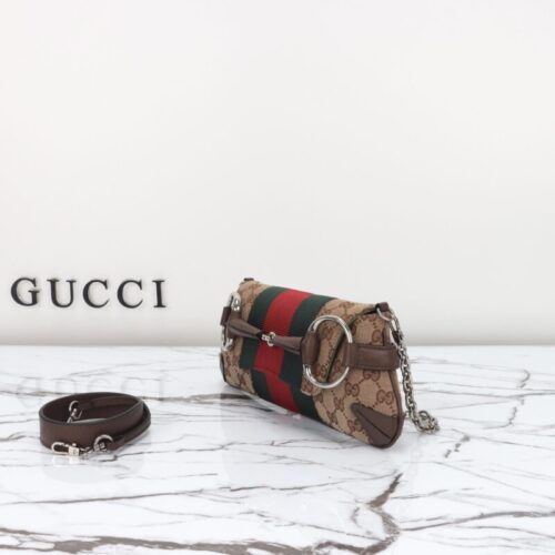 Alternative view of Gucci Horsebit Chain Shoulder Bag Brown