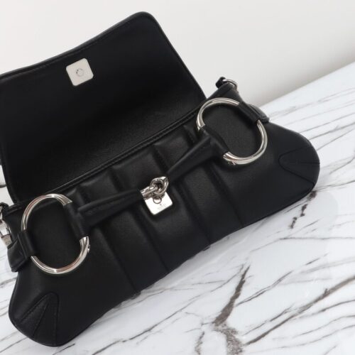 Alternative view of Gucci Horsebit Chain Shoulder Bag Black