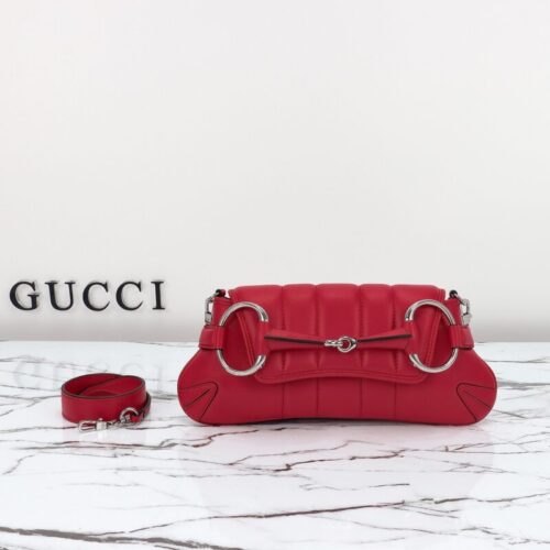 Alternative view of Gucci Horsebit Chain Shoulder Bag Red