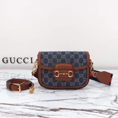 Gucci Horsebit 1955  Double G Mini Denim