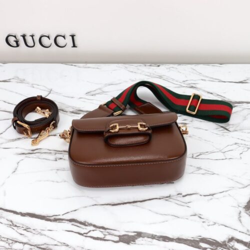 Alternative view of Gucci Horsebit 1955  Double G Mini Brown