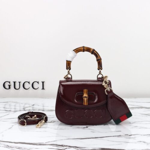Gucci  Bamboo 1947 Patent Bordeaux