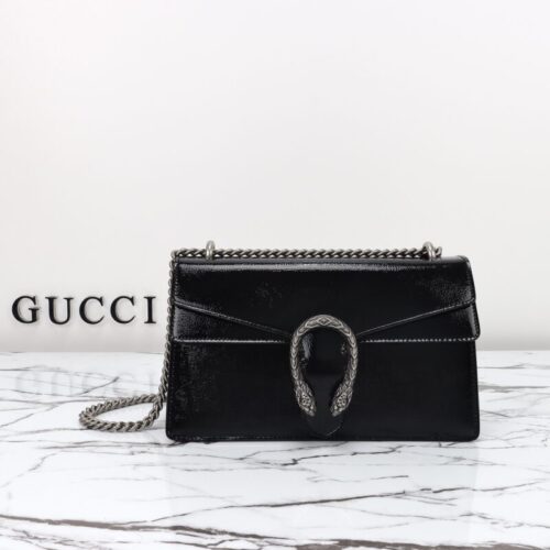 Gucci Dionysus Small Shoulder Bag Patent Black