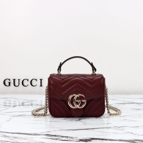 Gucci  Marmont Mini Top Handle Bordeaux