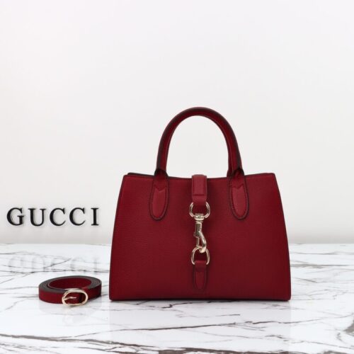 Gucci Jackie Tote  Hook Closure Red