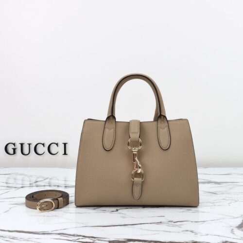 Gucci Jackie Tote  Hook Closure Beige