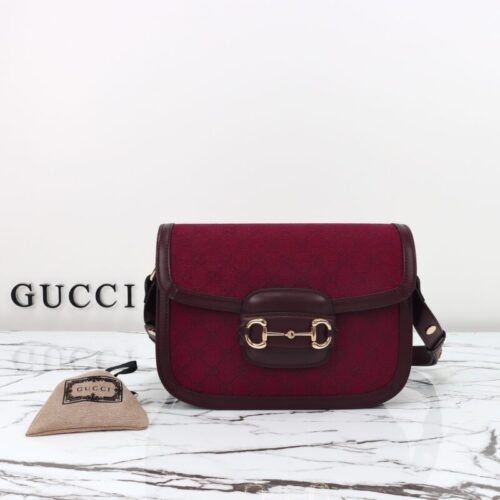 Gucci  G 1955 Horsebit Red Denim