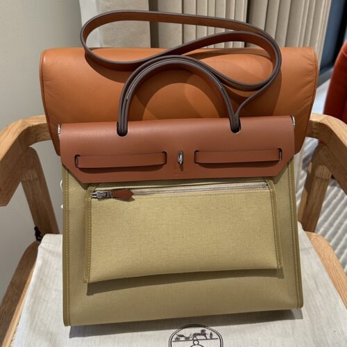 Alternative view of Hermes Herbag 31cm Brown Canvas