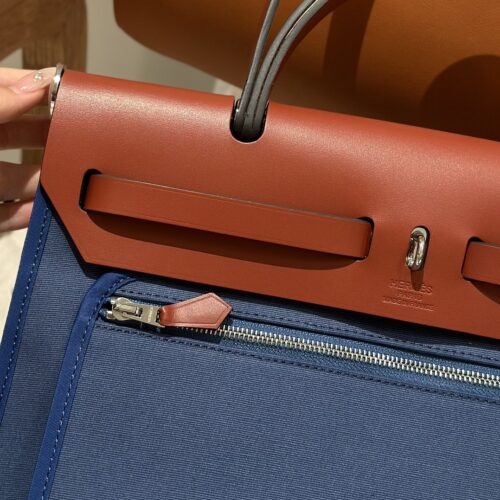 Alternative view of Hermes Herbag 31cm Blue Canvas