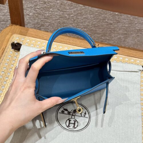 Alternative view of Hermes Kelly Blue Fruda Epsom