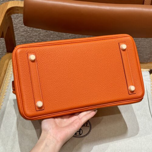 Alternative view of Hermes Birkin Orange Togo Gold