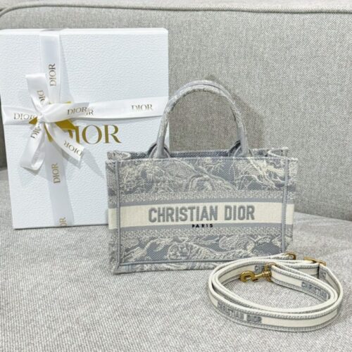 Dior Tote Book Mini Grey Tiger