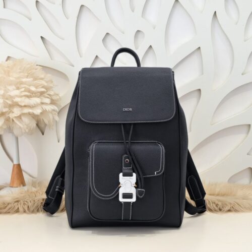 Dior Saddle Backpack Black With Flap