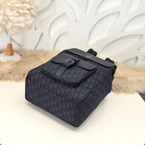 Alternative view of Dior Saddle Backpack with Flap Black