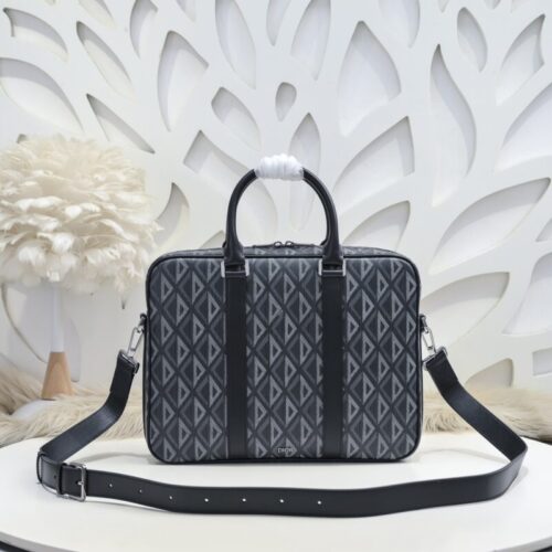 Dior Zipped Briefcase Grey