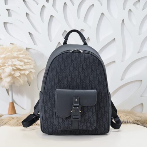 Dior Saddle Zip Backpack Black