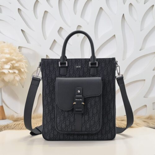 Dior Saddle Shopping Tote Oblique Black