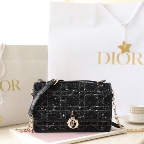 My Dior Top Handle Bag Black Canvas