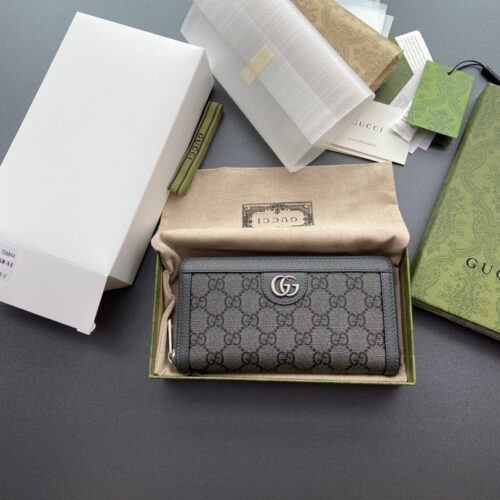 Gucci  Ophidia Zipper Wallet Grey