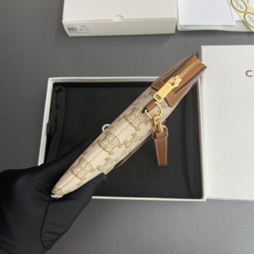 Alternative view of Celine Triumphe Clutch White