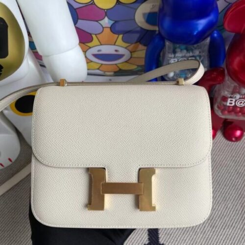 Hermes Constance 18cm White