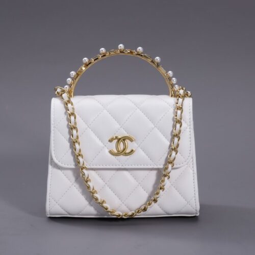 CHANEL 23B Pearl White Handle Bag