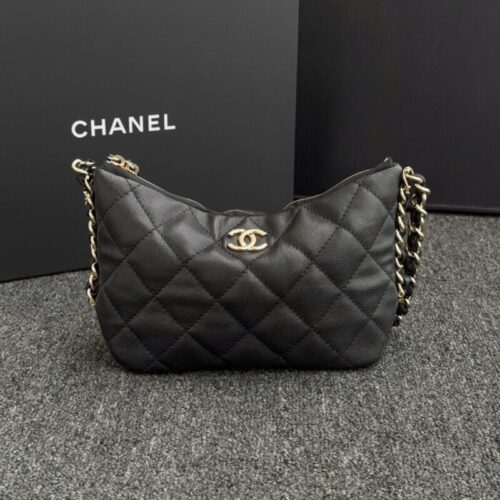 CHANEL 24p Dumpling Bag Black