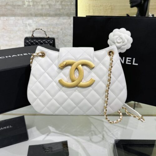 Alternative view of CHANEL 24c Round Shoulder Bag White