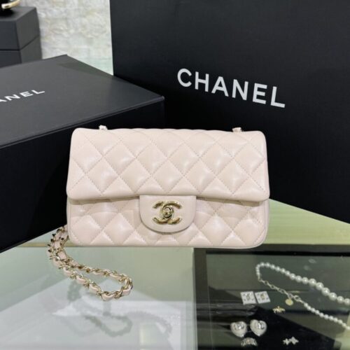 CHANEL Classic Flap 20cm Beige