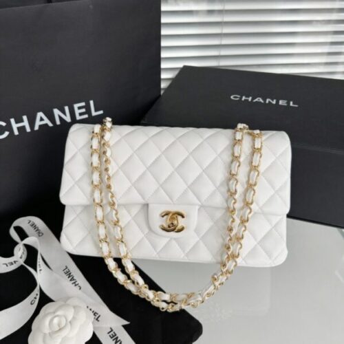 CHANEL Classic Flap 25cm White