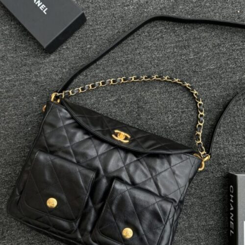 CHANEL 24p  Postman Bag Small Black