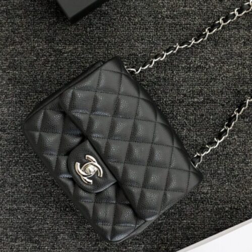 CHANEL Classic Flap 17cm Silver