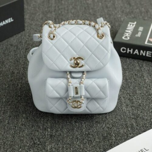 CHANEL 23A Backpack Small Light Blue