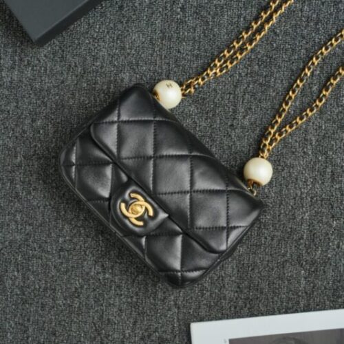 CHANEL CF Double Pearl Black
