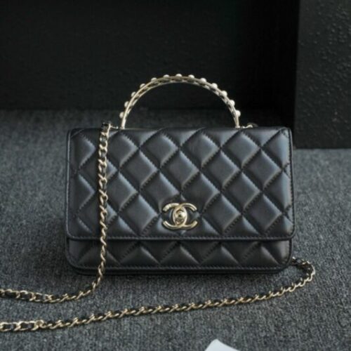 CHANEL 24s Pearl Handle Black