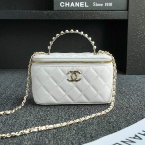 CHANEL 24s Pearl Handle Box White