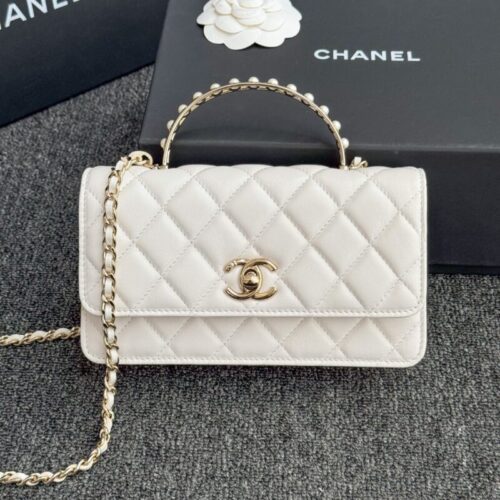 CHANEL 24s Pearl Handle White